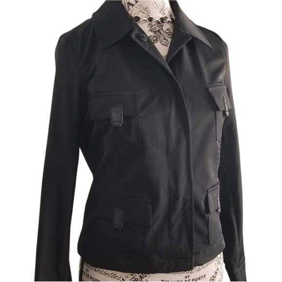 🇫🇷 Y2K Black Military Jacket Size Small - Picture 4 of 9